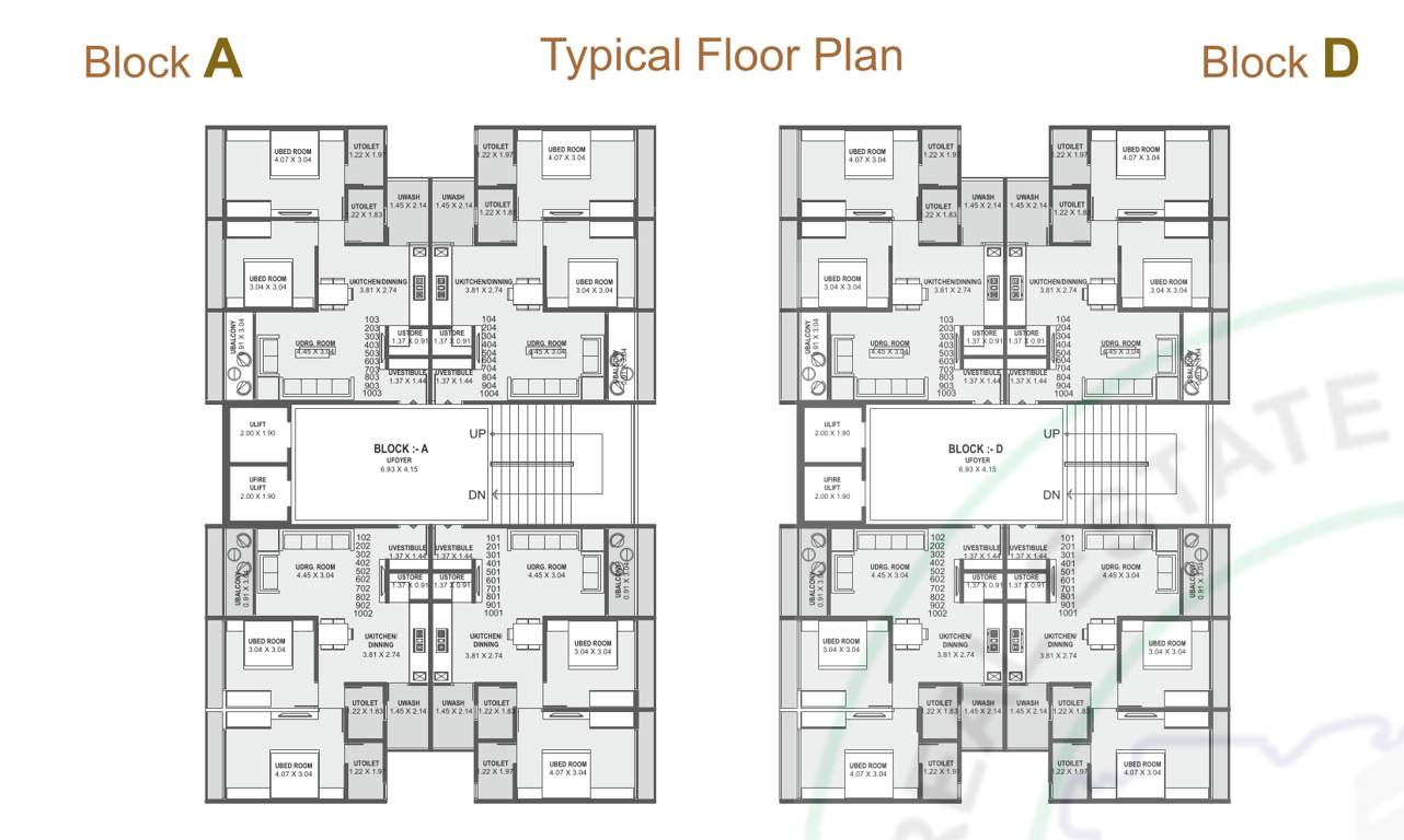  bhakti pearl Block A And D Cluster Plan from 1st to 10th Floor
