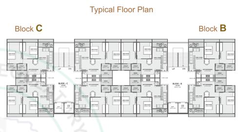  bhakti-pearl Block B And C Cluster Plan from 1st to 10th Floor