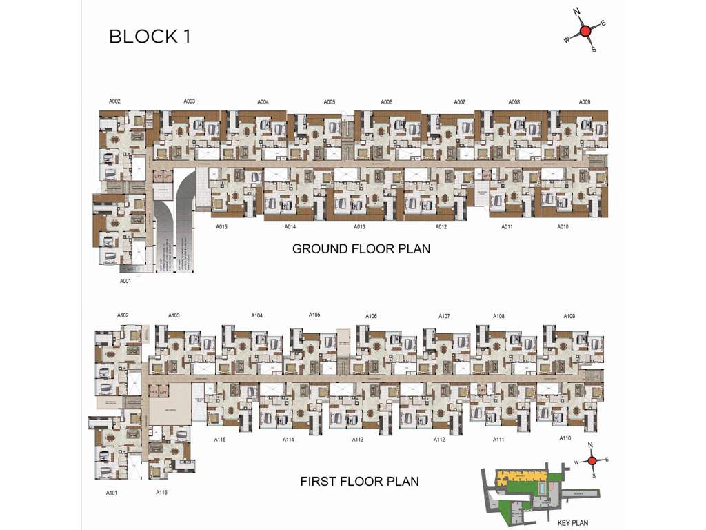  avenue park Block 1 Cluster Plan from ground to 1st Floor