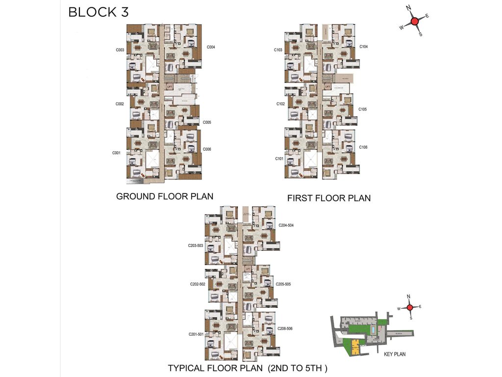  avenue park Block 3 Cluster Plan from ground to 1st Floor