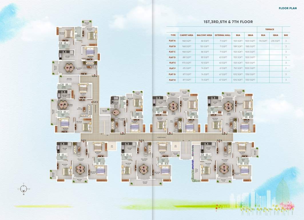  lake view Global Lake View Cluster Plan from 1st, 3rd, 5th And 7th Floor