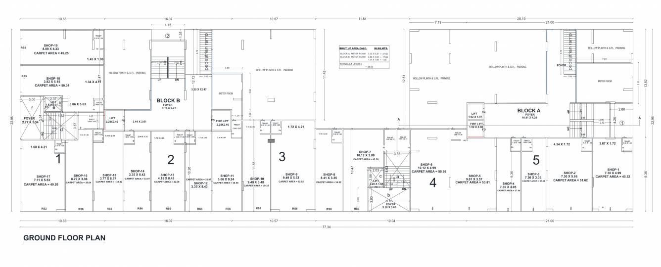  onyx luxuria Block A And B Cluster Plan for ground Floor