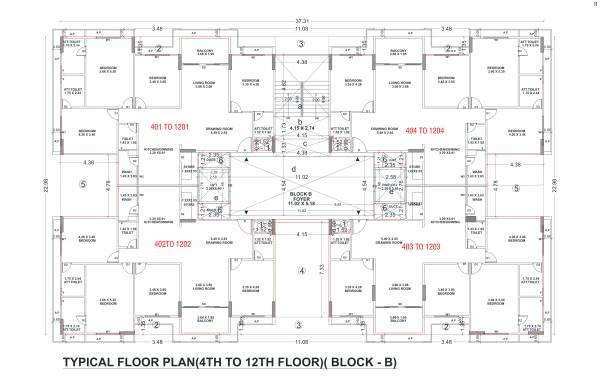  onyx-luxuria Block B Cluster Plan from 4th to 12th Floor
