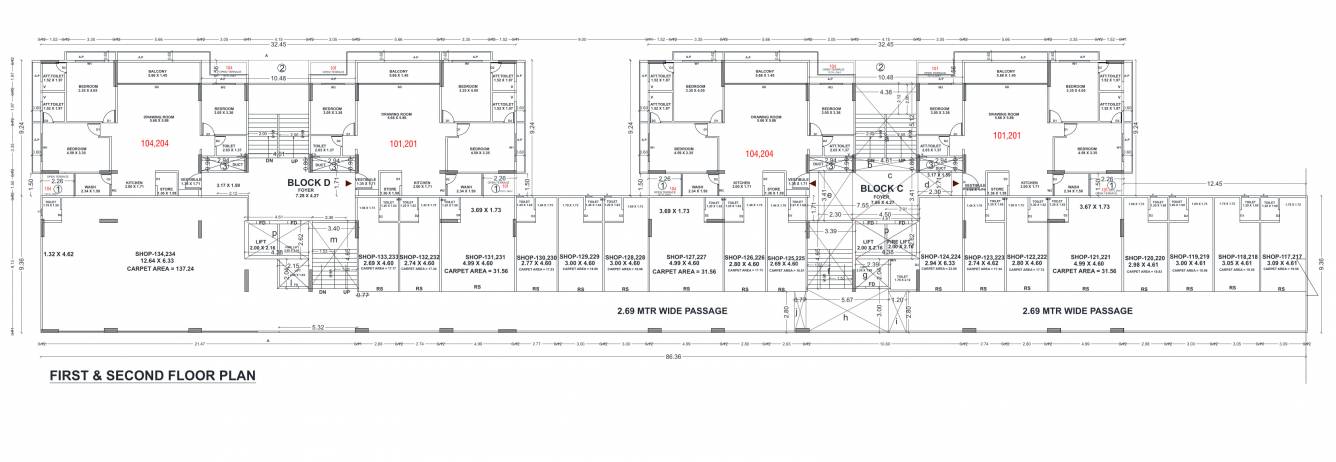  onyx luxuria Block C And D Cluster Plan for 12th Floor