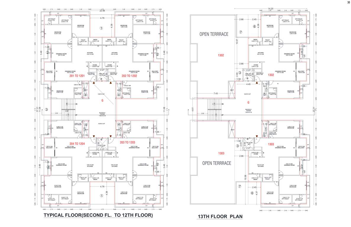 onyx luxuria Block G Cluster Plan from 1st to 13th Floor