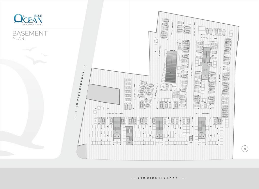  blue ocean Block A To Block D Basement  Cluster Plan