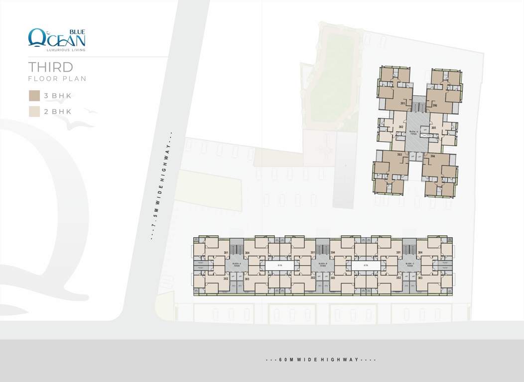  blue ocean Block A  To Block D Cluster Plan for 3rd Floor