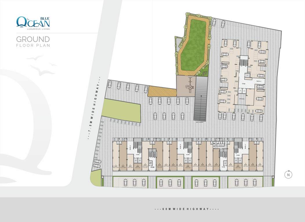  blue ocean Block A  To Block D Cluster Plan for ground Floor