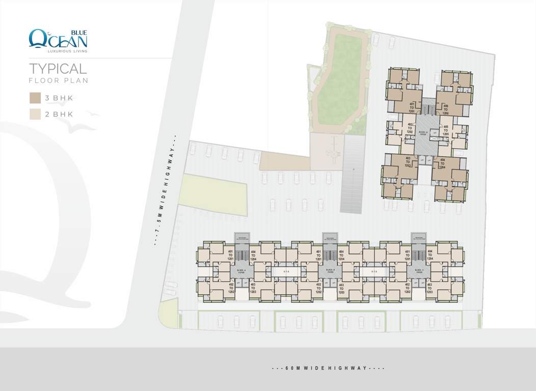 blue ocean Block A  To Block D Cluster Plan from 1st to 12th Floor