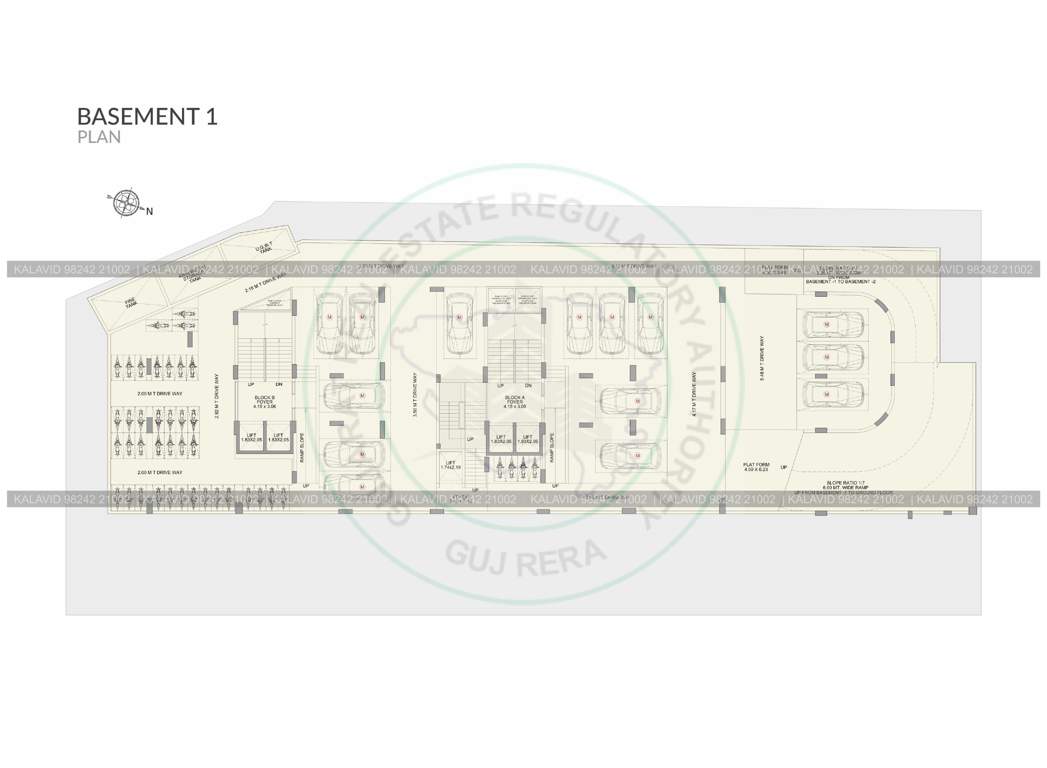  saketham lakeview Block A And Block B Basement 1 Cluster Plan