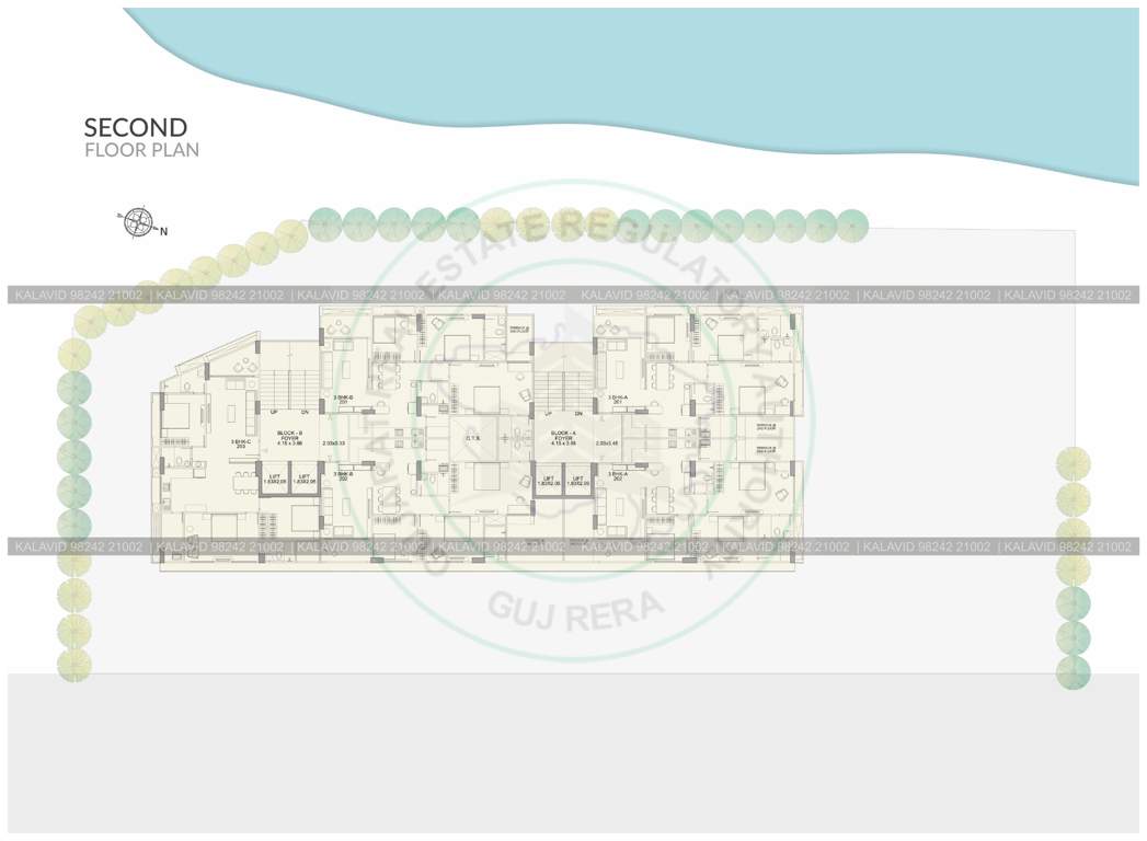  saketham lakeview Block A And Block B Cluster Plan for 2nd Floor