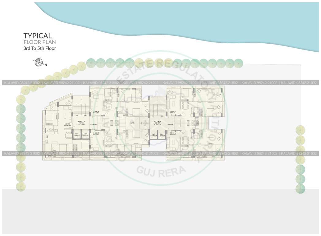  saketham lakeview Block A And Block B Cluster Plan from 3rd to 5th Floor
