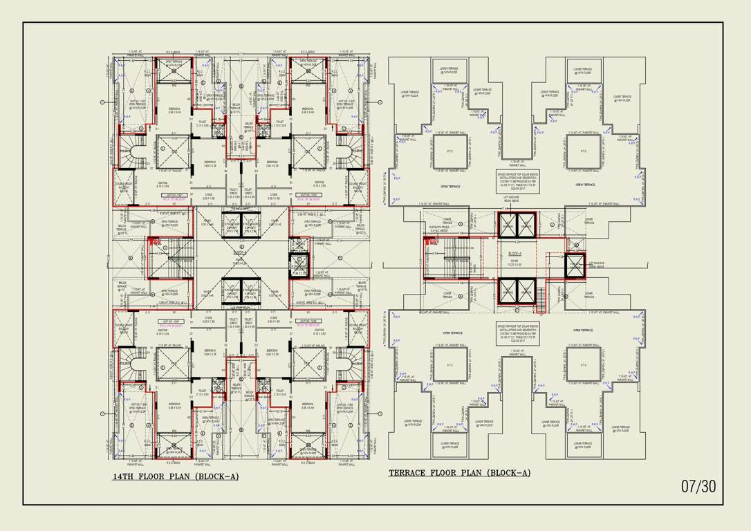  turquoise re 45 Block A Cluster Plan for 14th Floor To Terrace