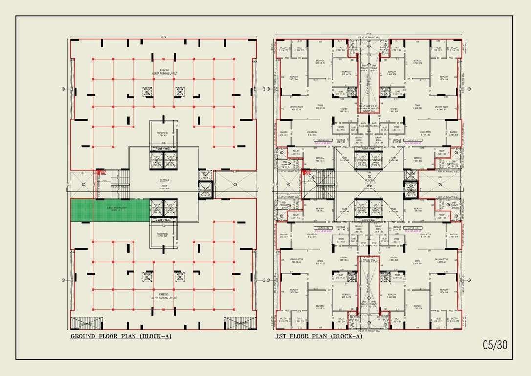  turquoise re 45 Block A Cluster Plan from ground to 1st Floor