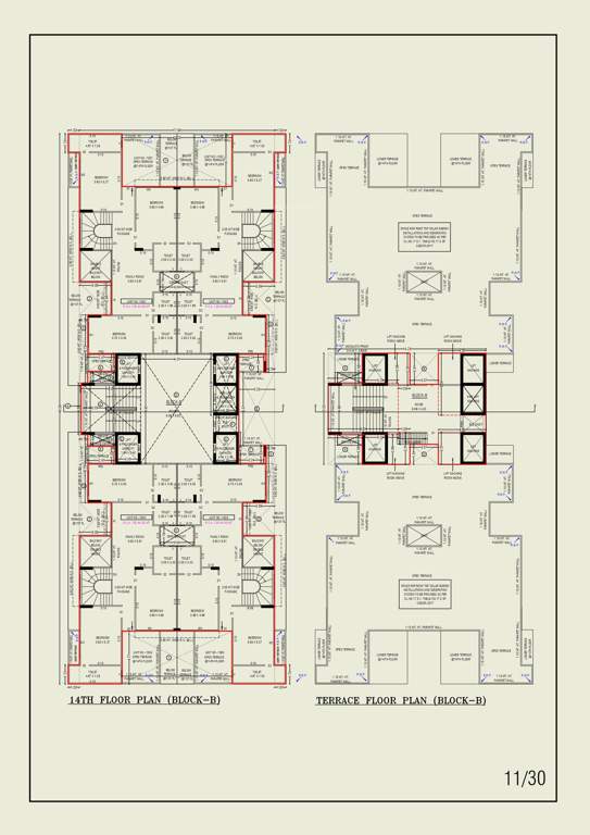  turquoise re 45 Block B Cluster Plan for 14th Floor To Terrace 