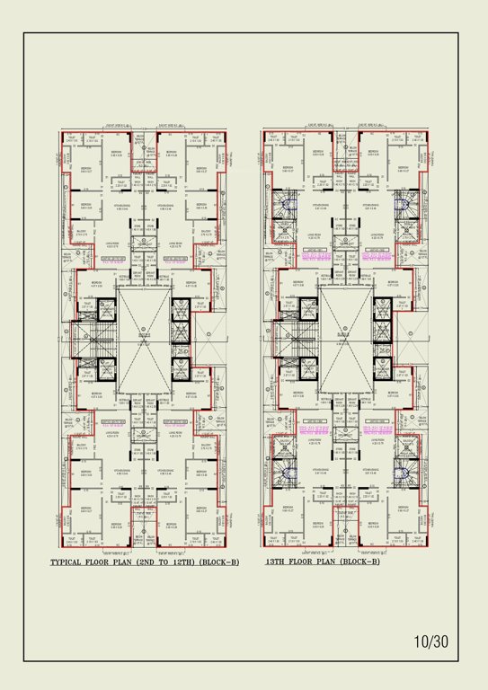  turquoise re 45 Block B Cluster Plan from 1st to 13th Floor