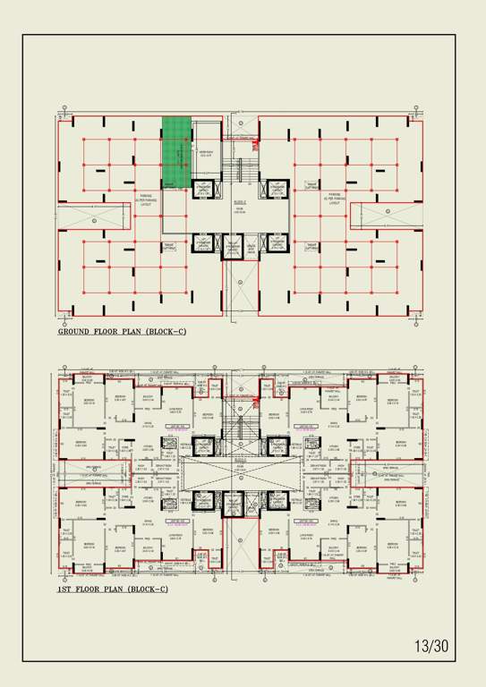  turquoise re 45 Block C Cluster Plan from ground to 1st Floor