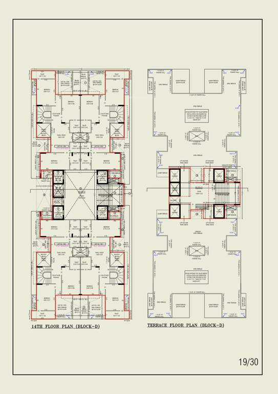  turquoise re 45 Block D Cluster Plan for 14th Floor To Terrace 