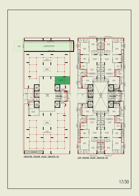  turquoise re 45 Block D Cluster Plan from ground to 1st Floor