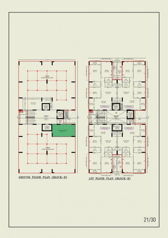 turquoise re 45 Block E Cluster Plan from ground to 1st Floor
