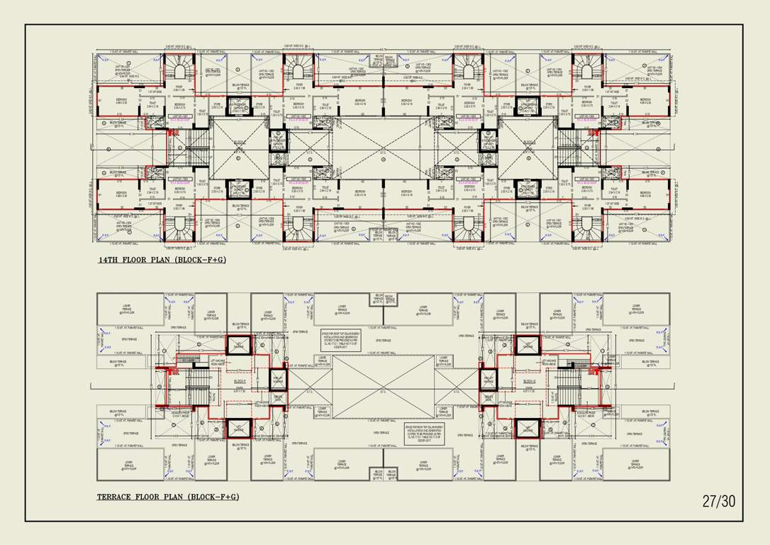  turquoise re 45 Block F And Block G Cluster Plan for 14th Floor To Terrace 