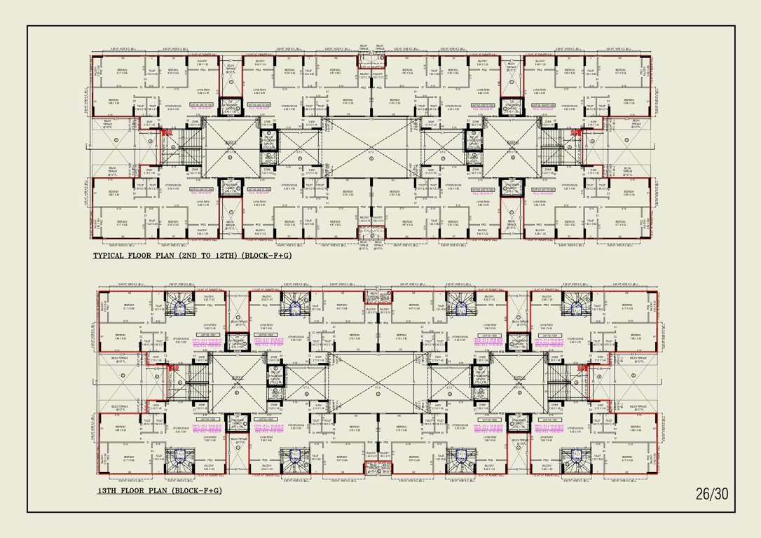  turquoise re 45 Block F And Block G Cluster Plan from 2nd to 13th Floor