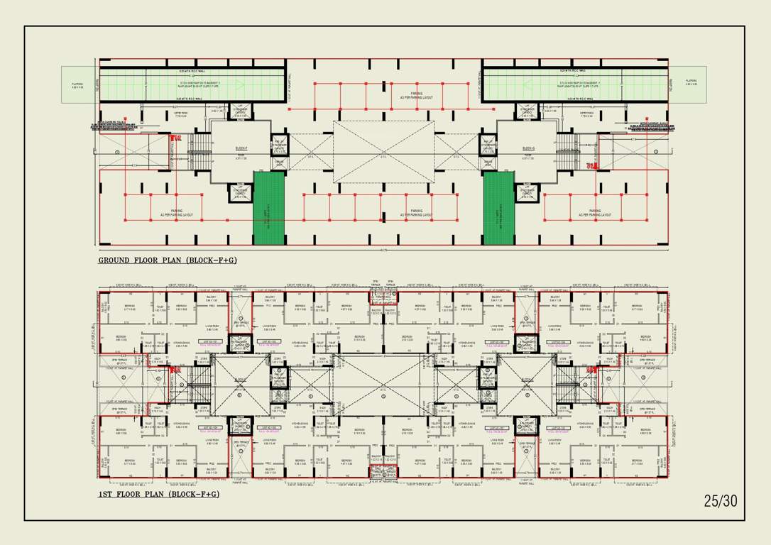  turquoise re 45 Block F And Block G  Cluster Plan from ground to 1st Floor