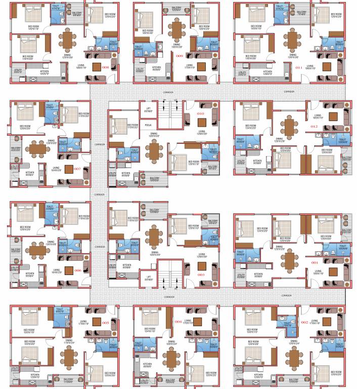  gardenia Gardenia Cluster Plan For Typical Floor Plan