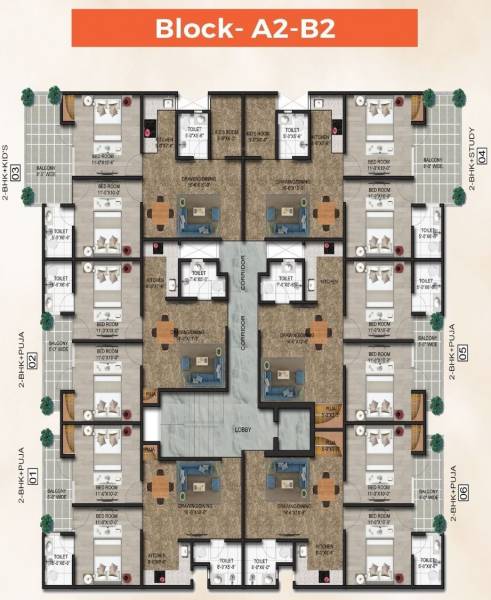  twin-chalet Block A2 And Block B2 Cluster Plan