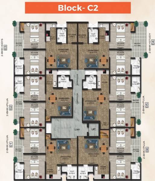  twin-chalet Block C2 Cluster Plan