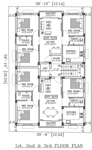  ak-mithun-flats AK Mithun Flats Cluster Plan from 1st to 3rd Floor