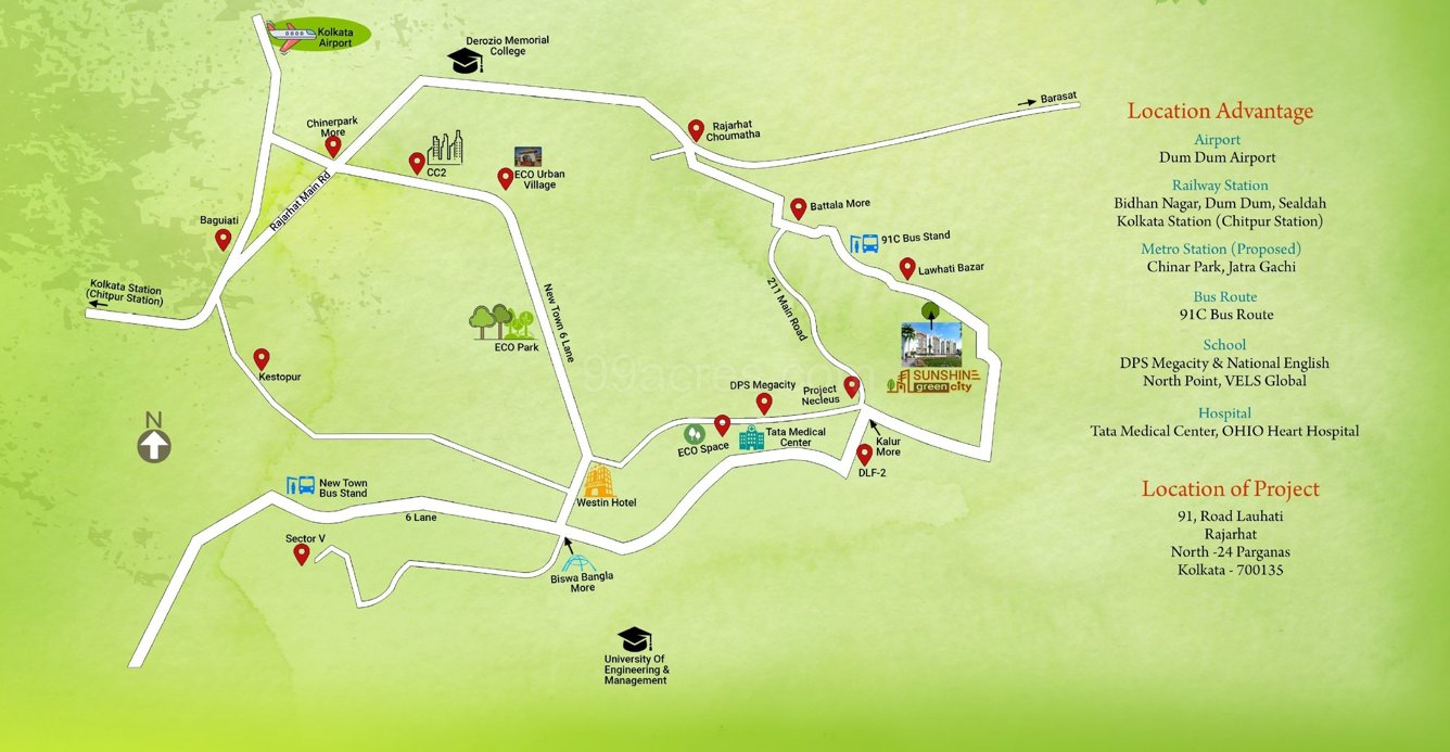  sun shine green city phase ii Location Plan
