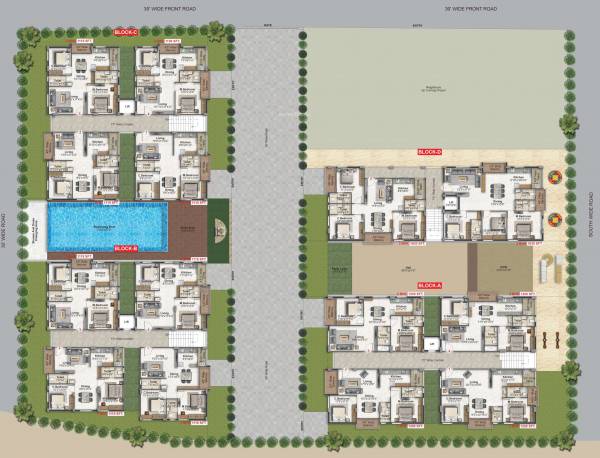  inspire-four-square Typical Cluster Plan