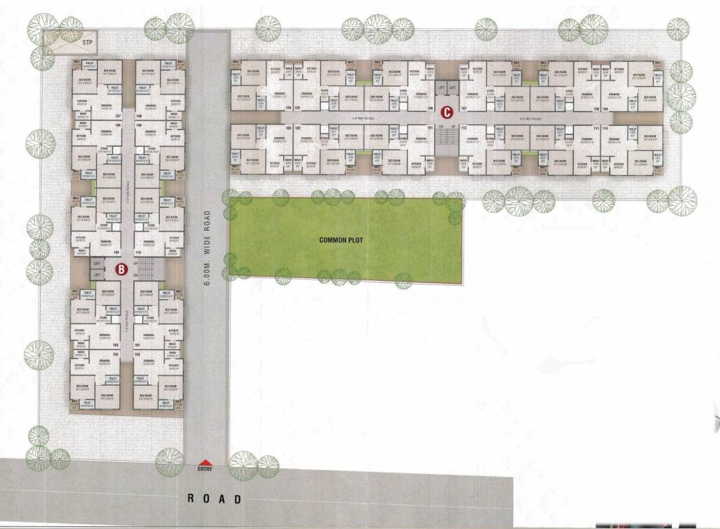  rangoli residency Block B & C Typical Cluster Plan