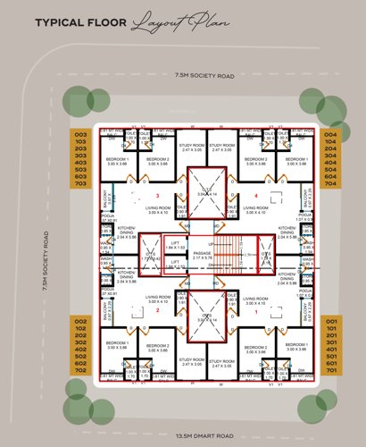 Tower Cluster Plan From 1st To 7th Floor hiya-horizon Tower Cluster Plan From 1st To 7th Floor