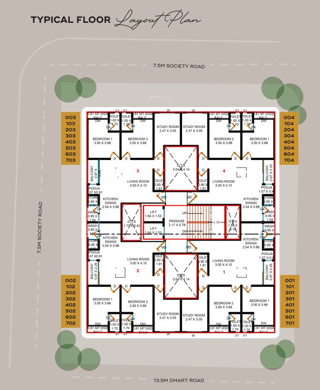 hiya horizon Tower Cluster Plan From 1st To 7th Floor