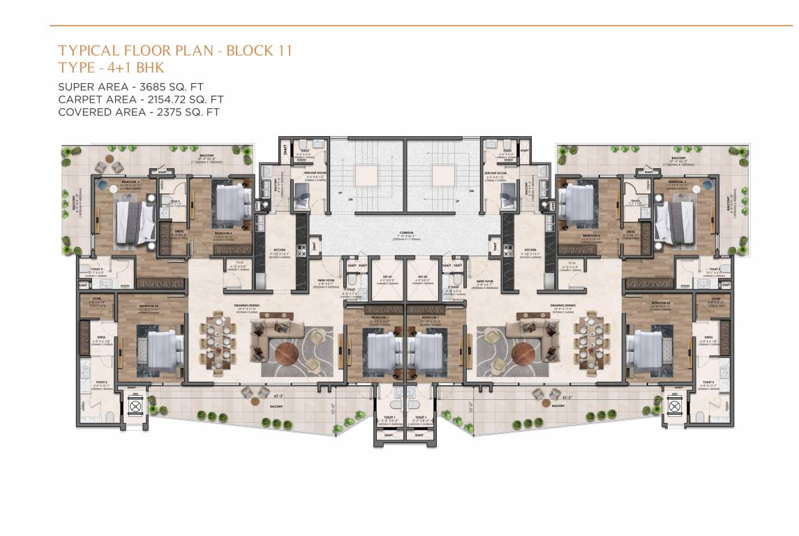 arvindam Block 11 Cluster Plan for Typical Floor