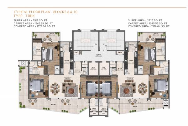  arvindam Block 8 And 10 Cluster Plan for Typical Floor