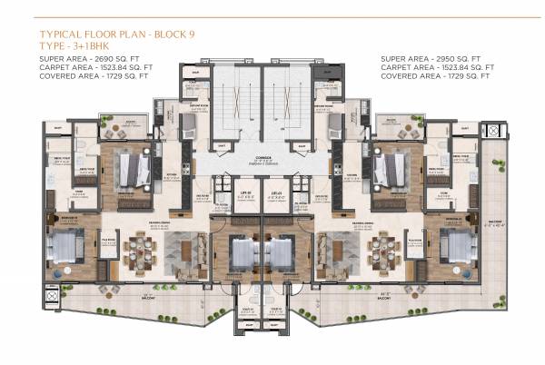  arvindam Block 9 Cluster Plan for Typical Floor