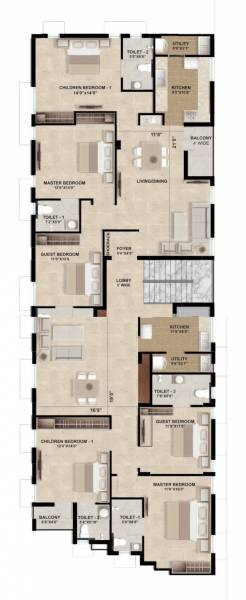  tranquil Tranquil Cluster Plan from 1st to 3rd Floor