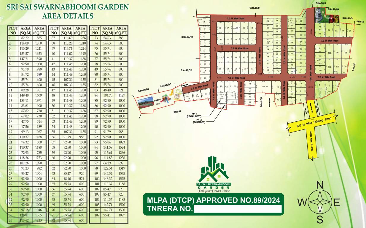  sri sai swarnabhoomi garden Layout Plan