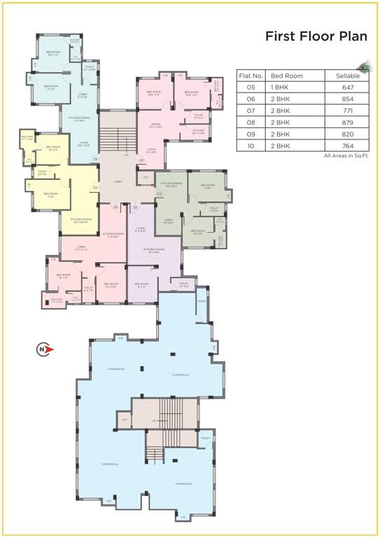  dharam laxmi hari mohini vihar Dharam Laxmi Hari Mohini Vihar Cluster Plan For 1st Floor