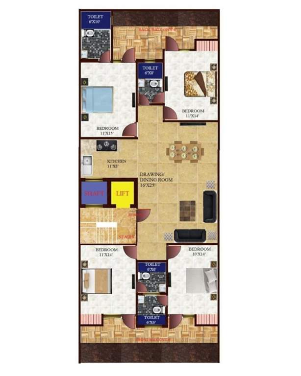  235 sqyd swastik construction 235 Sqyd Swastik Construction Cluster Plan from 1st to 4th Floor
