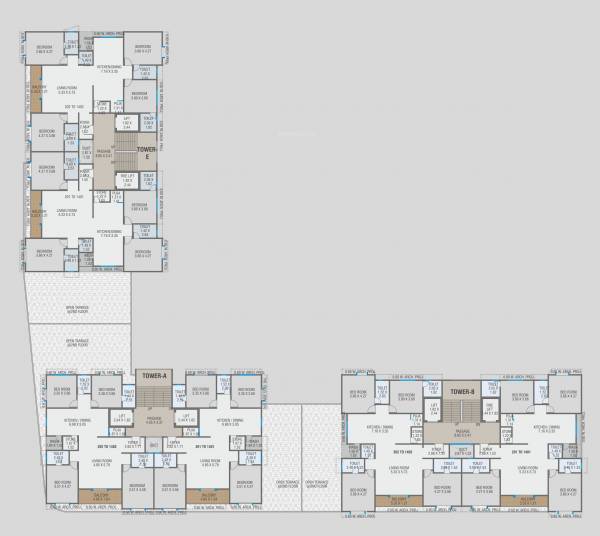  arica Block A,B,E Cluster Plan From 2nd To 14th Floor
