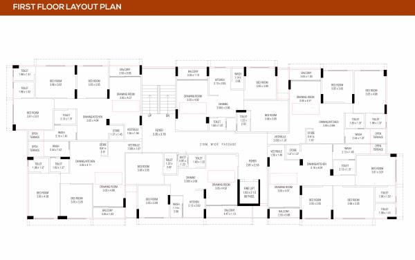  kavyam Block  A Cluster Plan For 1st Floor