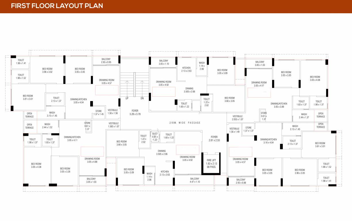  kavyam Block  A Cluster Plan For 1st Floor
