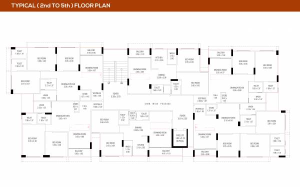  kavyam Block  A Cluster Plan From 2nd To 5th Floor