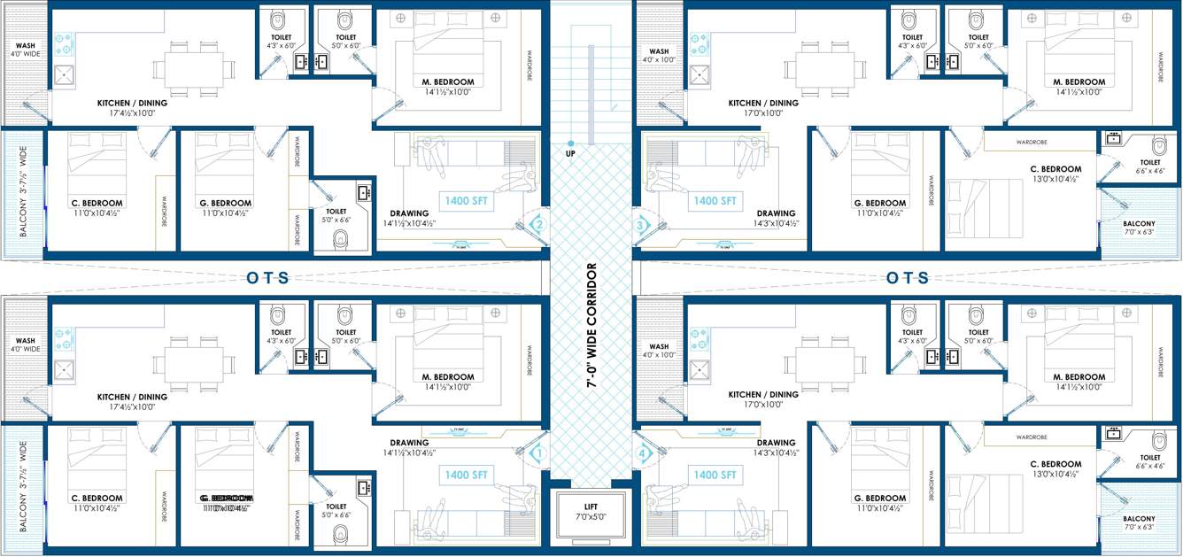  pnk signiture PNK Signitur Cluster Plan For Typical Floor Plan