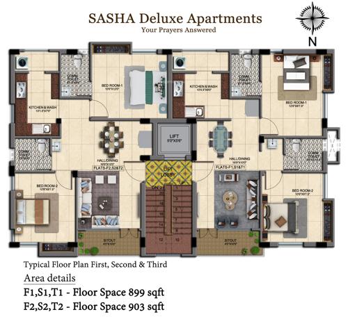  sasha-deluxe-apartment Sasha Deluxe Apartment Cluster Plan from 1st to 3rd Floor