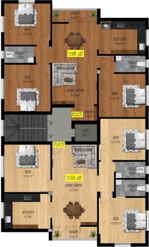  gajapriya-grand Gajapriya Gran Cluster Plan For Typical Floor Plan